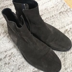ALL SAINTS chocolate brown suede ankle boots